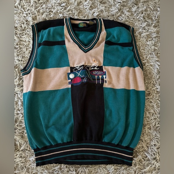 Vintage Steve Stricker Fairway Sport Sweater Vest Golf Big Logo Mens Size Large - Picture 1 of 5